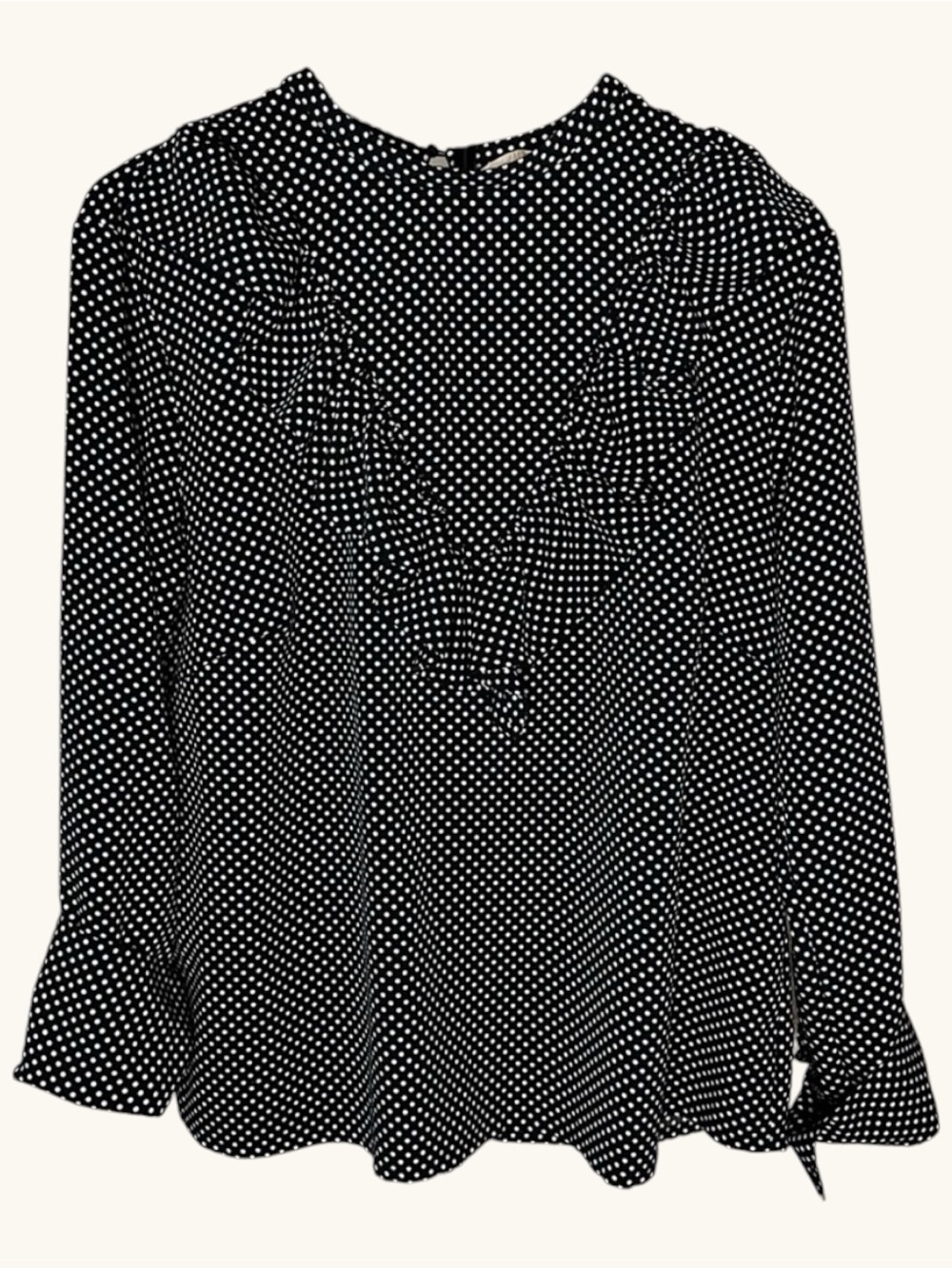 H&M Polka Dot Long-sleeve Blouse with Ruffles. Size: US 14 Ladies